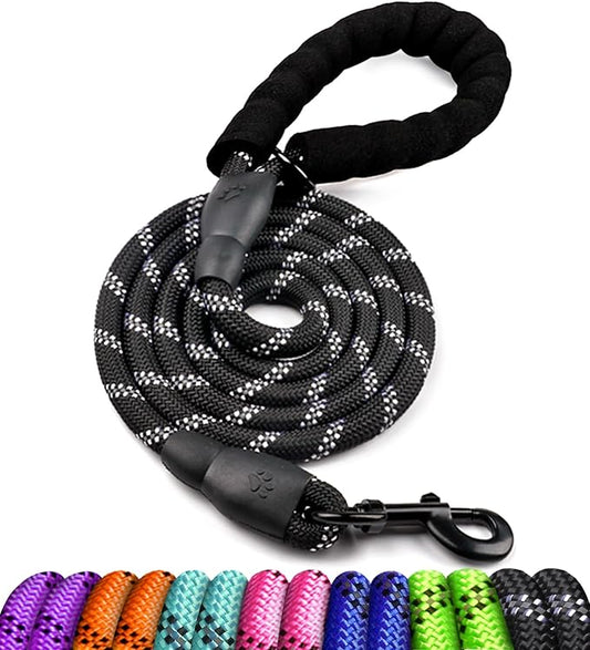 COOYOO Dog Leash 5/6 FT with Comfortable Padded Handle and Highly Reflective Threads for Small Medium and Large Dogs