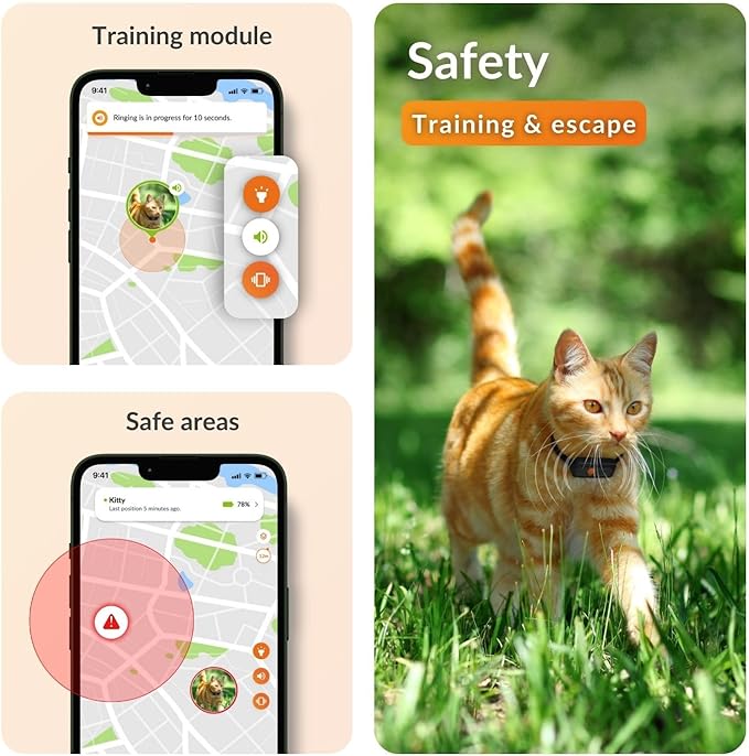 Weenect Cat XS - New GPS Tracker for Cats | Real-time Mini GPS Tracker for Cats | Smallest Model on The Market | Collar Included | Subscription Required