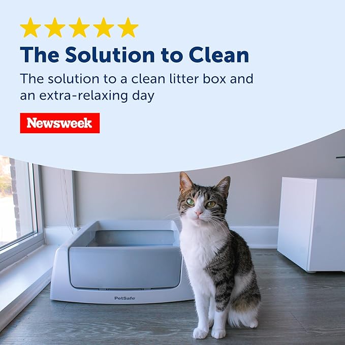 PetSafe ScoopFree Reusable Tray with Crystal Litter - Reduces Waste - Durable Plastic Litter Insert - Fast-Acting Odor Control - Easy to Clean - Self-Cleaning Litter Box Compatible