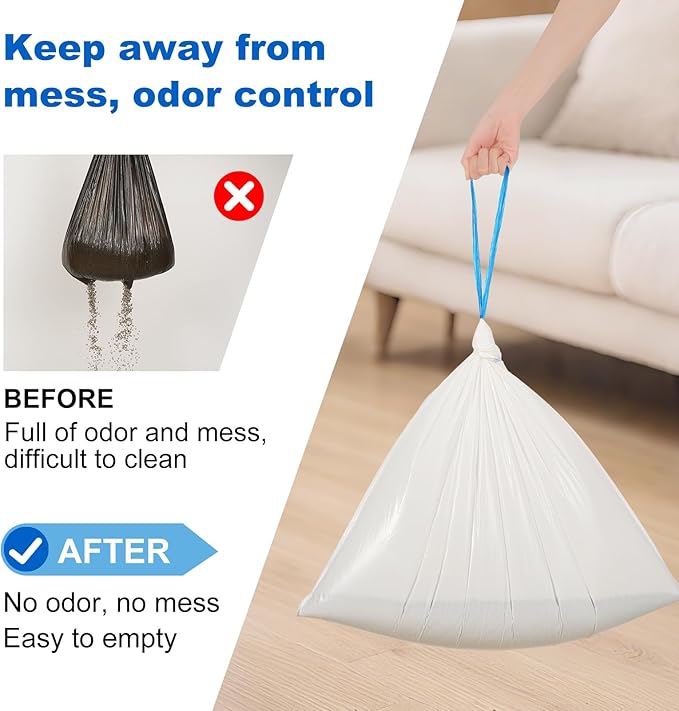 100 Count Litter Box Liners for Litter Robot 4 and 3 Waste Bags, Leak Proof Replacement Jumbo Cat Litter Box Liners, 26" x 24" Extra Thick Cat Litter Bags, Durable Waterproof Litter Bags