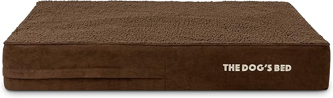 The Dog’s Bed Orthopedic Memory Foam Dog Bed, Large Brown Plush, Pain Relief for Arthritis, Hip & Elbow Dysplasia, Post Surgery, Lameness, Supportive, Calming, Waterproof Washable Cover