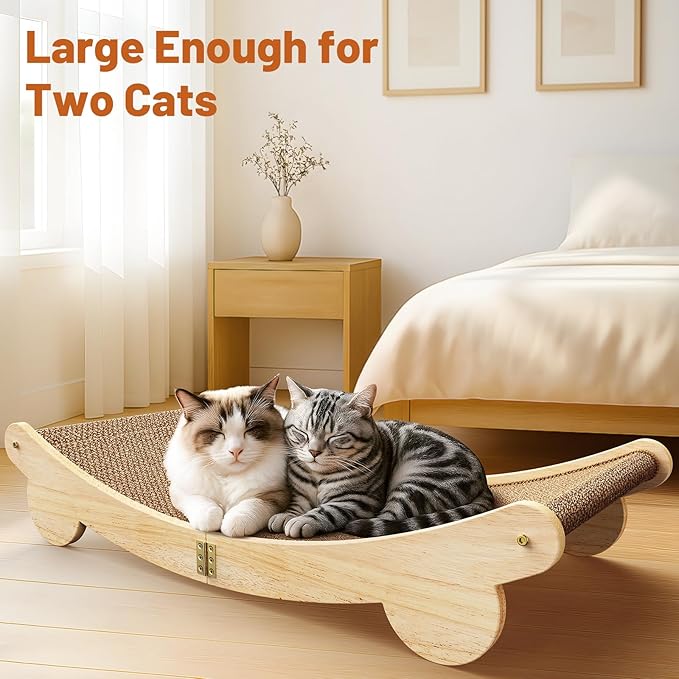 Ordora Extra Large Cat Scratcher: 31.5 inch Cat Scratch Pad&Bed Lounge for Indoor Cats - Modern Cats Furniture for Scratching and Resting