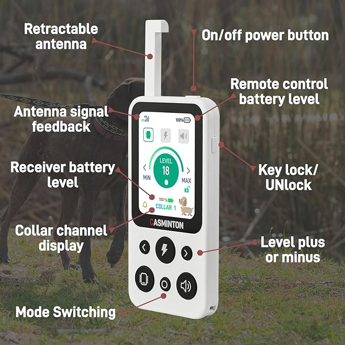 Shock Collar for Dogs [CRS01] 126 Training Levels, 4 Powerful Modes with 2.8-inch LCD high-Definition display100% Safe Training Collar for Large Medium Small Dogs IPX7 Waterproof E Collar