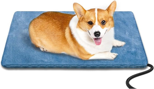 Pet Heating Pad for Cats & Dogs - Indoor/Outdoor Warming Pad, Waterproof & Chew Resistant, Perfect for Puppy & Kitten - 18 * 18inch Blue