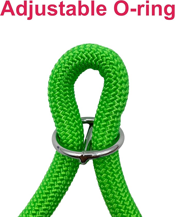 Braided Round Martingale Dog Collar, Training Collar with Slidable Stop Ring - Ideal for Large Dogs (L(1/2") - 22" Long, Light Green)
