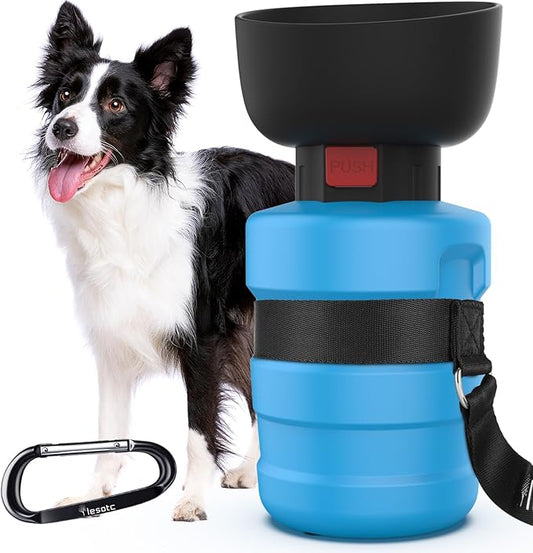 Lesotc Portable Dog Water Dispenser, 600ml, BPA Free, Lightweight, Ideal for Travel, Hiking, Camping