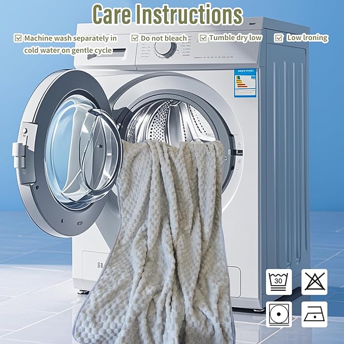 Water Resistant Blanket for Bed, 80"x90" Leakproof & Pet Friendly - King Size Waterproof Blanket, Reversible Large Water Resistant Throw (Glacier Gray/Cloud Gray)