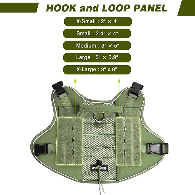 WINSEE Service Dog in Training Mesh Harness with 10 Pet Patches, Soft Air Mesh Breathable Tactical Dog Molle Vest, Reflective Military Pet Vest for Walking Hiking for Large Dogs