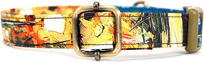 Personalized Dog Collar with Name and Phone Number Engraved,Adjustable Custom Puppy Collar,Organic Cotton Pet Collar for Small Medium Large Boy Girl Dogs