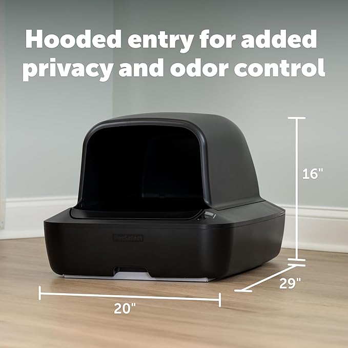 PetSafe ScoopFree Crystal Pro Self-Cleaning Cat Litter Box System – Enclosed Front-Entry – Advanced Odor Control – Includes 1 Disposable Crystal Litter Tray – Black (ZAL00-18159)