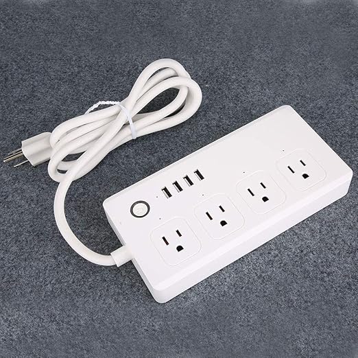 US 120V Smart Plug Compatible with Alexa and Home &IFTTT, Outlet Power Strip with 4 USB Support App Remote Control