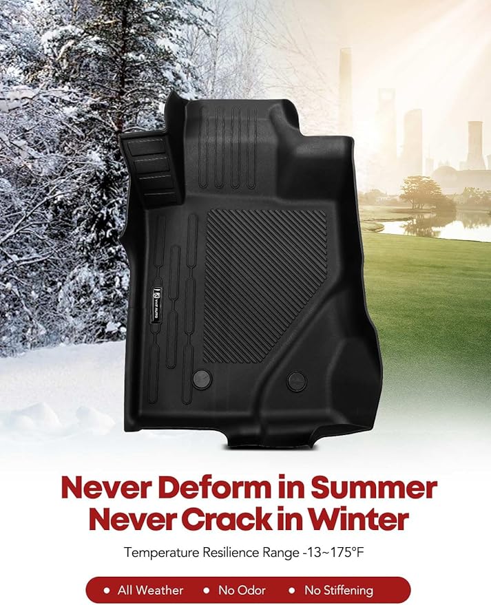 YHTAUTO Floor Mats Fit 2021-2025 Ford Bronco 4-Door No Sport, TPE All Weather Floor Liner Odorless Custom Fit Car Mats, 1st 2nd Row Bronco Accessories