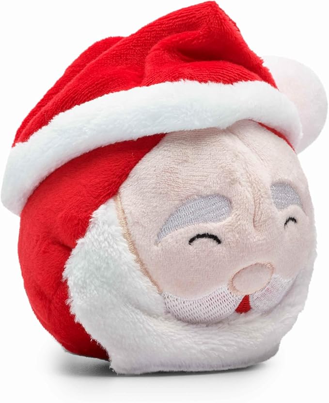 Flourish Pets 2 in 1 Christmas Multi-Layer Chew Toy for Active Dogs | Non-Toxic BPA Free Double Stitched Soft Fabric and Long-Lasting Dog Plush Toys (Christmas Santa 3.5")