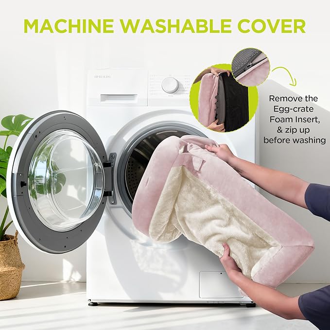 Extra Large Dog Bed, Orthopedic XL Washable Bed for Big Dog Waterproof Pet Couch Sofa Bolster with Removable Cover, Non-Slip Bottom, Tennis Ball Toy, 42x30