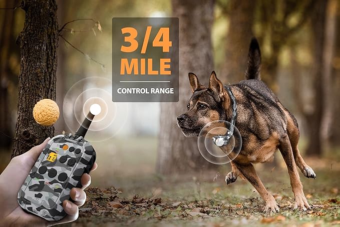 PATPET Dog Shock Collar with Remote 3/4 Mile Range Dog Training Collar Include Rechargeable Waterproof E Collar, Outdoor Training Shock Collar for Large Dogs Camouflage (15-140 lbs)