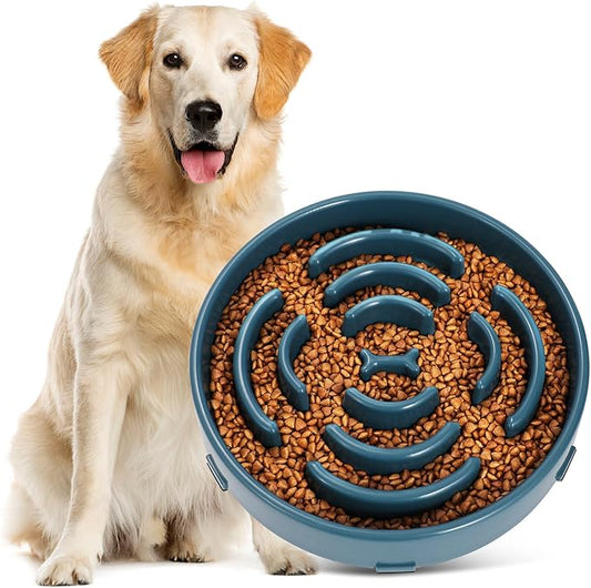 Slow Feeder Dog Bowls for Large Dogs Anti-Chocking Slower Feeder Dog Puzzle Bowl Pet Slow Eating Interactive Bloat Stop Dog Food Bowl JASGOOD,Ink Blue,Large