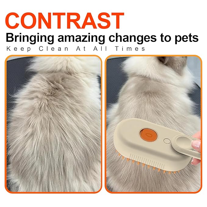 4-in-1 Steam Brush for Dogs & Cats - Pet Grooming Brush with Steam, Deshedding, Bath Spray & Massage, Professional Grooming Tool for Indoor Cats and Long/Short Hair Pets (Green)