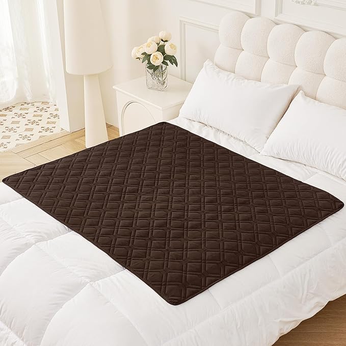 Smiry Waterproof Dog Blanket, 40x50 Inch Soft Pet Bed Cover Reversible, Washable Sofa Couch Furniture Protector for Small Medium Large Dog Puppy Cat, Geometric, Chocolate/Dark Grey