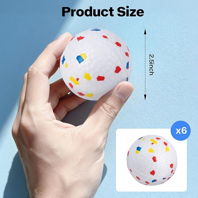 Pet Prime 2.5" ETPU Dog Balls for Upgraded Max Automatic Ball Launcher,6-Pack Durable Lightweight & Bite-Resistant Fetch Toys for Large Dogs,High Bounce & Easy to Clean