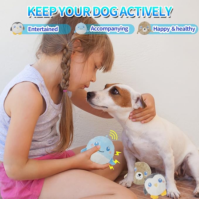 D KING D KING 3Pack Squeaky Dog Balls,2 in1 Funny Puppy Ball Toys,Birthday Dog Toy for Small Medium Dogs (Ocean Ball)