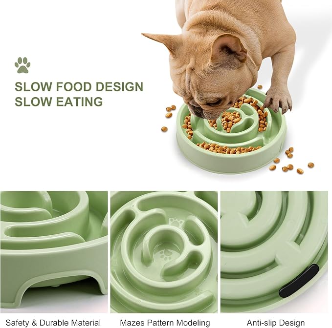 Slow Feeder Dog Bowls,Puzzle Dog Bowl with Anti-Slip, Slow Feeder & Non-Slip Design, Boredom and Anxiety Reducer, Suitable for All Breed Dogs and Cat
