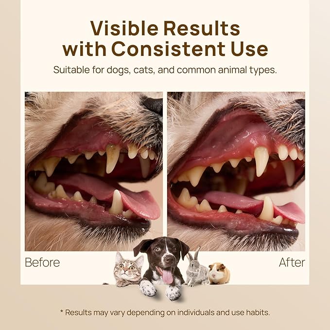 HICC PET Pro Teeth Cleaning Wipes, Vet-Recommended Dog Finger Toothbrush Wipes for Plaque & Fresh Breath, No-Rinse Dog Tooth Brushing Kit, Fresh Breath Oral Care, 50 Count, Unscented