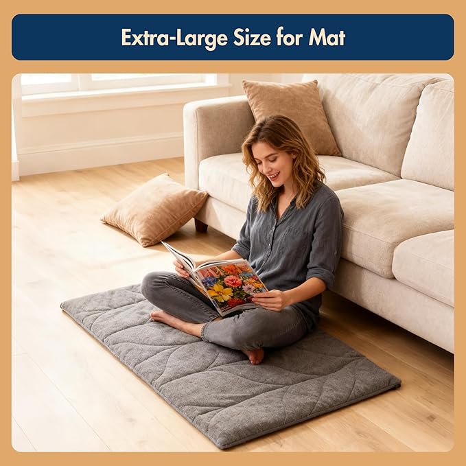 Dog Heating Pad (48"x28") - Waterproof Electric Heated Mat & Pet Bed for Indoor and Outdoor Use, Chew Resistant Cord, Machine Washable Cover with Wheat Pattern Quilting, for Cats and Pets