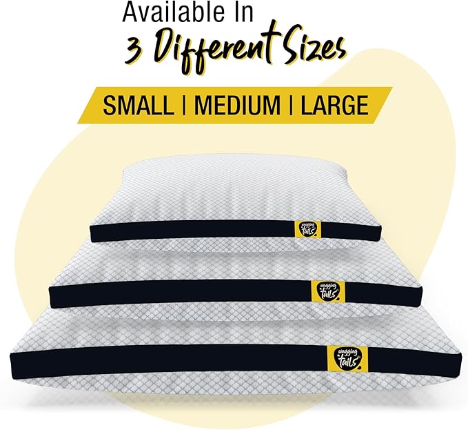 Wagging Tails Dog Bed Mattress with Waterproof Washable Removable Cover | Microfiber & Shredded Memory Foam Dog Crate Bed | Durable, Soft, Cozy Comfort Sleeping Bag for Dog, Cat & Pets | Small