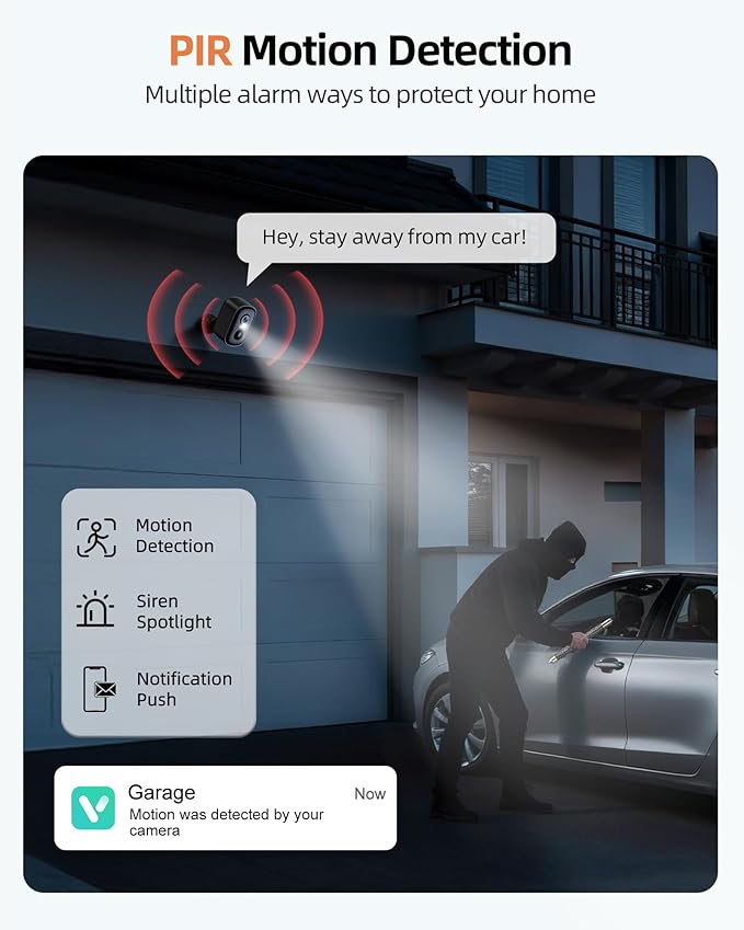 Solar Security Camera Wireless Outdoor (2 Pack), Solar Powered Cameras for Home Security with AI Motion Detection, 2K Color Night Vision, IP66 Weatherproof, 2.4GHz Wi-Fi, Cloud/SD Storage