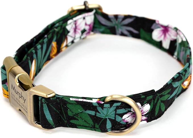 Personalized Dog Collar with Name and Phone Number Engraved,Adjustable Custom Puppy Collar,Organic Cotton Pet Collar for Small Medium Large Boy Girl Dogs