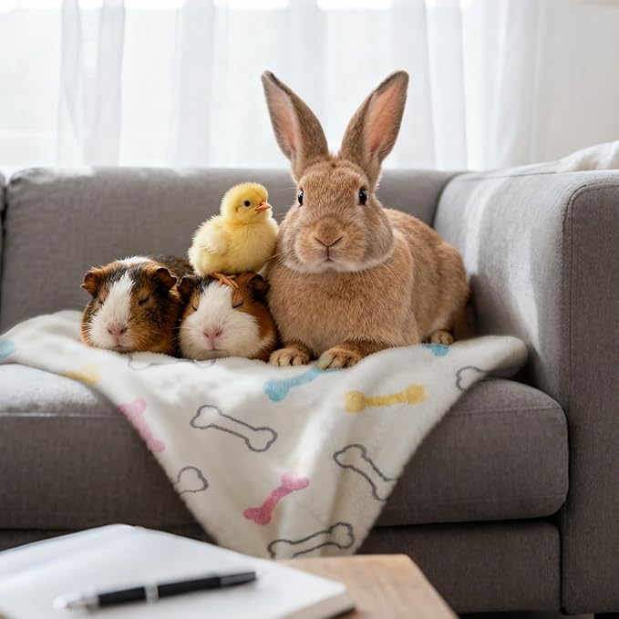 8 Pack Guinea Pig Cage Liner, Washable Guinea Pig Fleece Blankets Beding Accessories, Flannel Throw Warm Sleep Mat, Pet Pee Pads for Small Animal Hamster Rabbit Puppy Cat (Dark Color, 24x16 Inch)