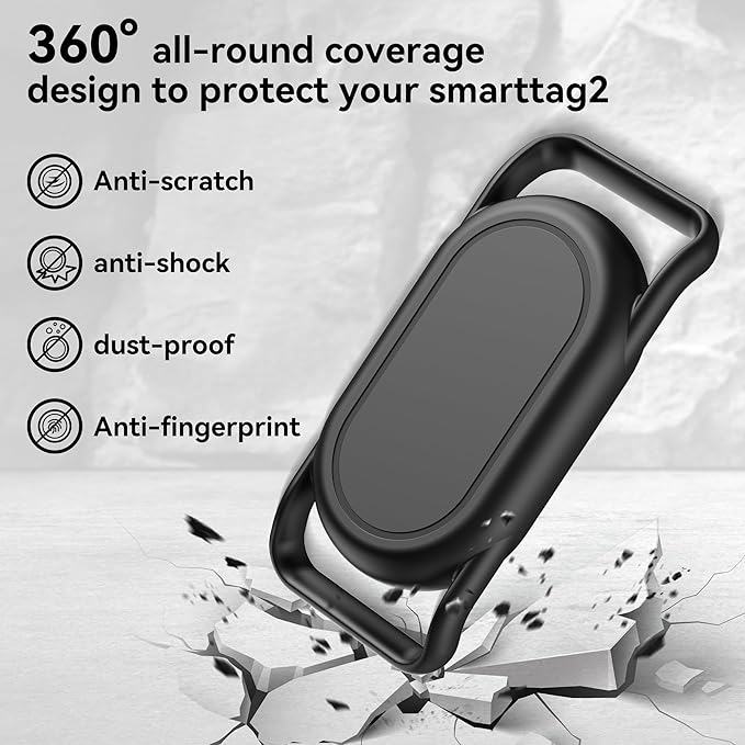 DDJ [2 Pack] Dog Collar Holder for Samsung Smart Tag 2, Dog GPS Tracker Waterproof Silicone Case for Galaxy Smarttag2, Anti-Lost and Scratch Resistant, for Cat, Pet, Fits Different Width Collars