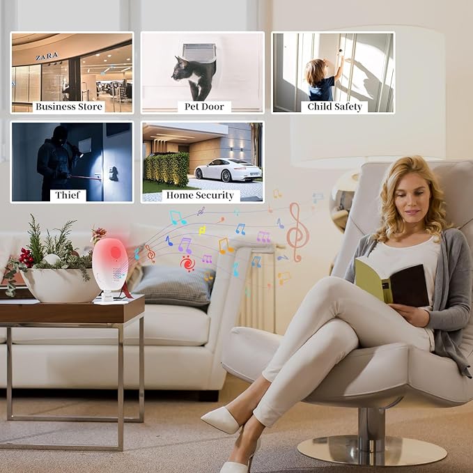 Waytronic Wireless Motion Sensor Alarm Indoor,Door Motion Activated Bell for Home Doorway,Business Entry,Garage Security,Store Entrance,Pet/Elderly/Dementia Patient Monitoring,(1 Receiver+1 Sensor)