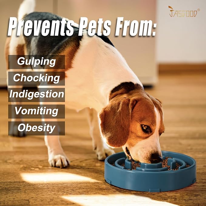 Slow Feeder Dog Bowls for Large Dogs Anti-Chocking Slower Feeder Dog Puzzle Bowl Pet Slow Eating Interactive Bloat Stop Dog Food Bowl JASGOOD,Ink Blue,Large