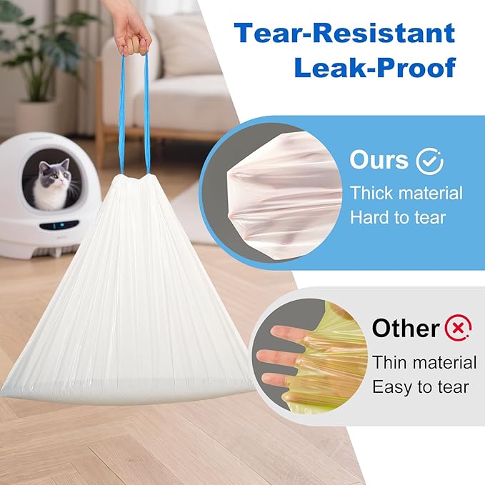100 Count Litter Box Liners for Litter Robot 4 and 3 Waste Bags, Leak Proof Replacement Jumbo Cat Litter Box Liners, 26" x 24" Extra Thick Cat Litter Bags, Durable Waterproof Litter Bags