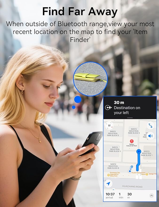 Wallet Tracker Card, [Apple MFi Certified] Wallet Tracker 0.08in Slim Rechargeable Smart Tracking Card Bluetooth Wallets Finder IP68 Waterproof for Purse, Keys, Bags, Passport (iOS Only)