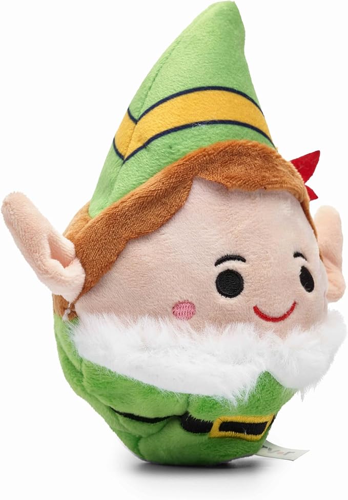 Flourish Pets 2 in 1 Christmas Multi-Layer Chew Toy for Active Dogs | Non-Toxic BPA Free Double Stitched Soft Fabric and Long-Lasting Dog Plush Toys - Elf 3.5"