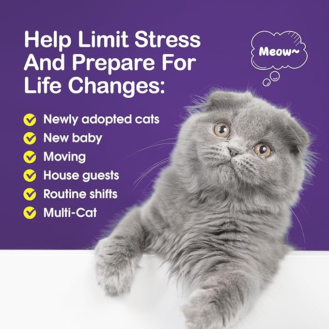 Cat Calming Diffuser Premium Cat Pheromones Calming Diffuser Effectively Relieve Anxiety Stress Aggression Cats Refill Reduce Fighting Spraying and Scratching Calm Relaxing Plugin 800 sq ft Coverage