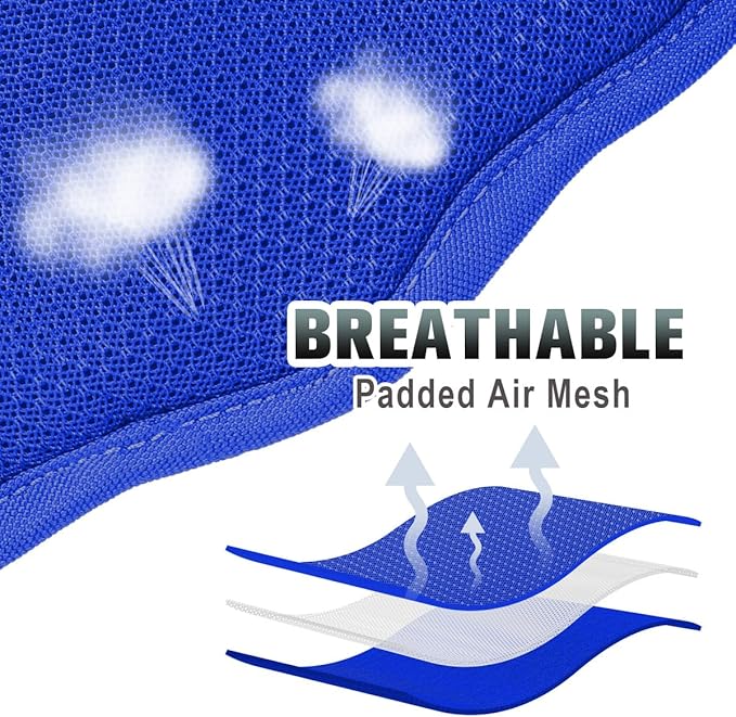 BARKBAY No Pull Dog Harness Large Reflective Dog Harness with Front Clip and Easy Control Handle for Walking Training Running with ID tag Pocket(Sapphire Blue,XL)