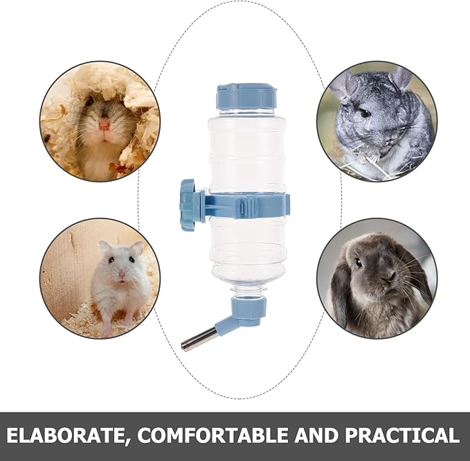 Hanging Pet Water Feeder for Small Animals Leakproof Rabbit Chinchilla Guinea Pig Water Bottle Smooth Surface Easy to Install Cage Supply