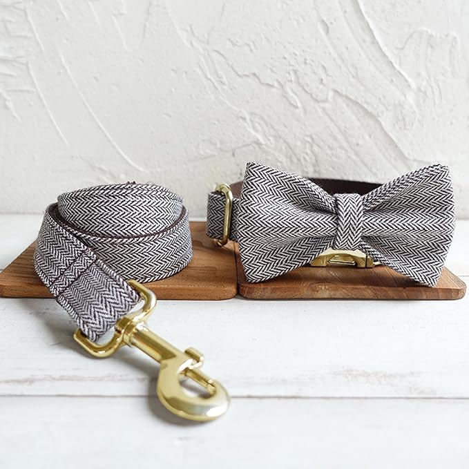 Polyester Personalized Dog Collar with Name and Phone Number, Customizable Laser-Engraved Collar with Metal Quick Release Buckle for Dogs (Tan)