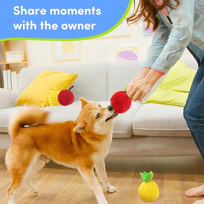 4 Pcs Interactive Dog Ball Toys Covers - Fruit-Shaped Cover Suitable for Our Interactive Dog Balls, Our Dogs Ball Exclusive Replacement Covers