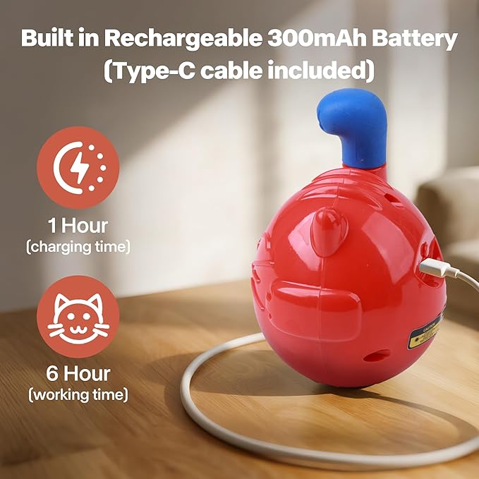 Pet Prime Cat Laser Toy 360° Random Rotation Cat Laser Pointer Toy Rechargeable Automatic Interactive Cat Toy for Bored Indoor Cats/Kittens Self Play