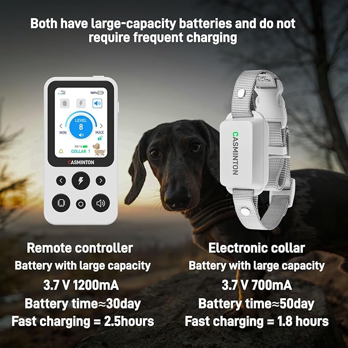 Shock Collar for Dogs [CRS01] 126 Training Levels, 4 Powerful Modes with 2.8-inch LCD high-Definition display100% Safe Training Collar for Large Medium Small Dogs IPX7 Waterproof E Collar