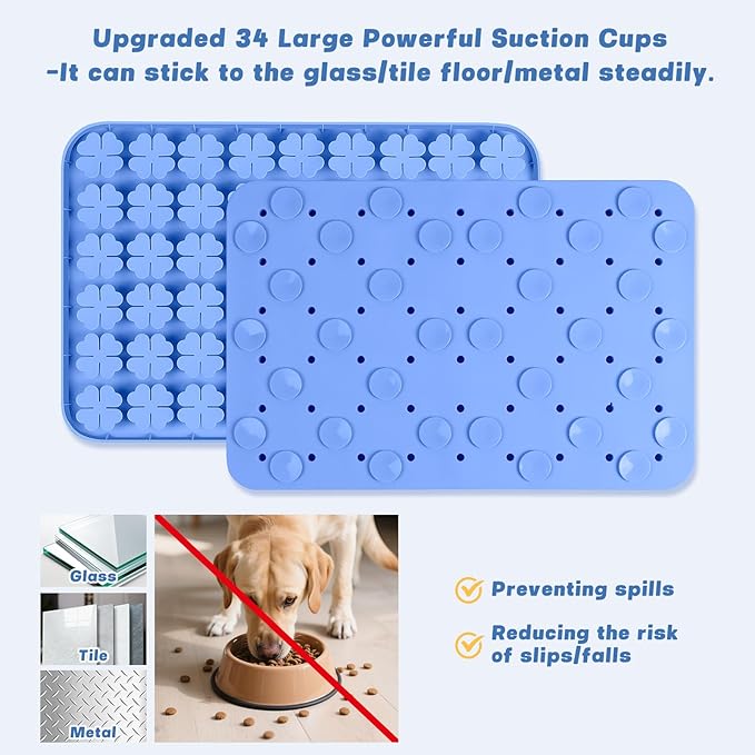 Dog Lick Mat, 23.6"x 15.7" Large Silicone Snuffle Mat with Suction Cups, Slow Feeder for Small Medium Large Dogs Slow Eating, Boredom Reducer (Green)