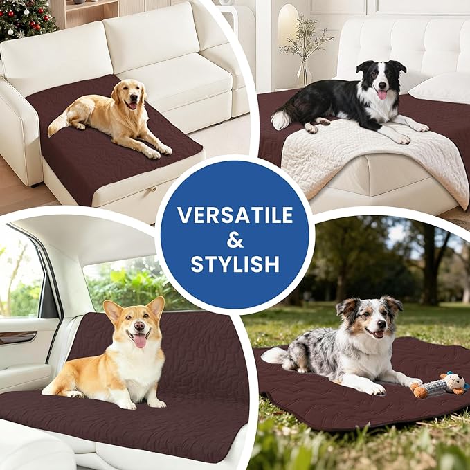 Waterproof Couch Covers for Pets, Waterproof Dog Bed Cover, Anti-Slip Soft Dog Blankets, Couch Cover for Dogs Washable, Pet Blanket for Puppy Large Dogs Cat (30x70 Inch, Coffee)