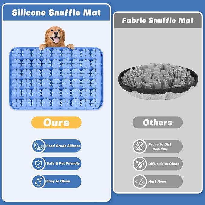 Dog Lick Mat, 23.6"x 15.7" Large Silicone Snuffle Mat with Suction Cups, Slow Feeder for Small Medium Large Dogs Slow Eating, Boredom Reducer (Green)