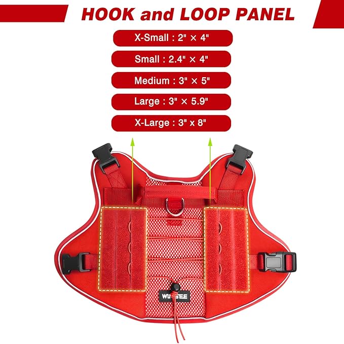 WINSEE Service Dog in Training Mesh Harness with 10 Pet Patches, Soft Air Mesh Breathable Tactical Dog Molle Vest, Reflective Military Pet Vest for Walking Hiking for Small Dogs