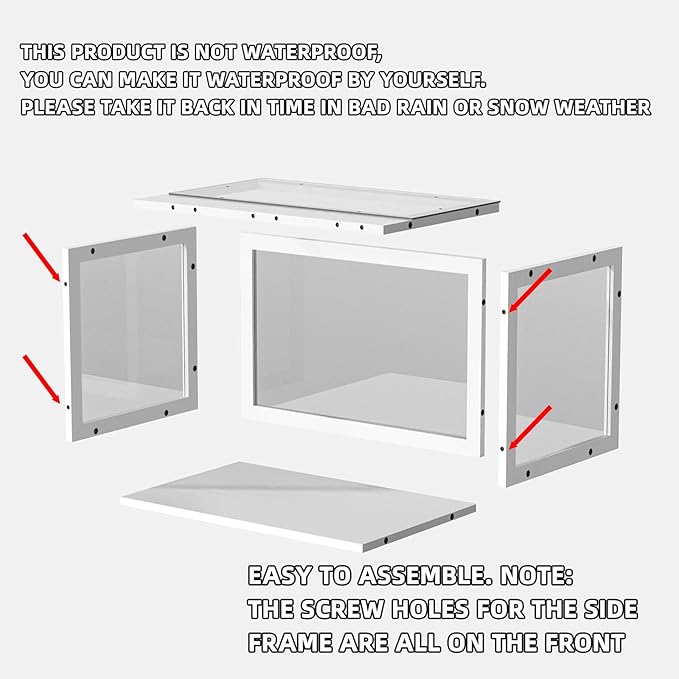 Window Cat Perch Catio, Wood Cat Window Box, Window Catio for Indoor Cats. Suitable Single Hanging Window with an Inner Diameter of The Window Frame with A Net Opening Width of 24-35 in（White）