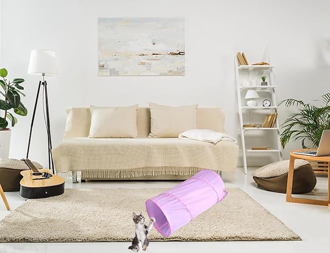 Foldable Spiral Cat Tunnel - Indoor Toy for Small Cats, Kittens, and Rabbits - Tube for Interactive Play and Outdoor Fun - Pet Activity Toy 20" 3 Pcs